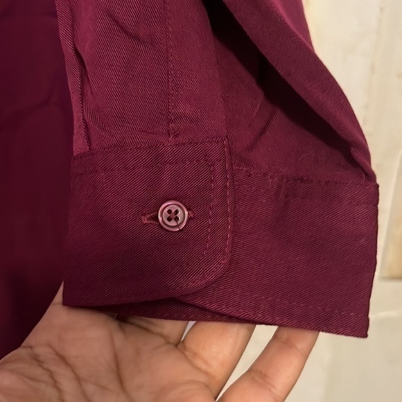 Old navy burgundy button up dress - Picture 5 of 8